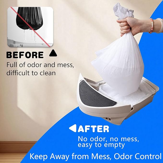 120 Pack Automatic Litter Box Liners, Compatible with SCOOPER YOUNG & SCOOPER LUXURY PRO & Litter Robot 4/3 Self-Cleaning Litter Boxes, Drawstring Cat Litter Bags (Not for SCOOPER SE)