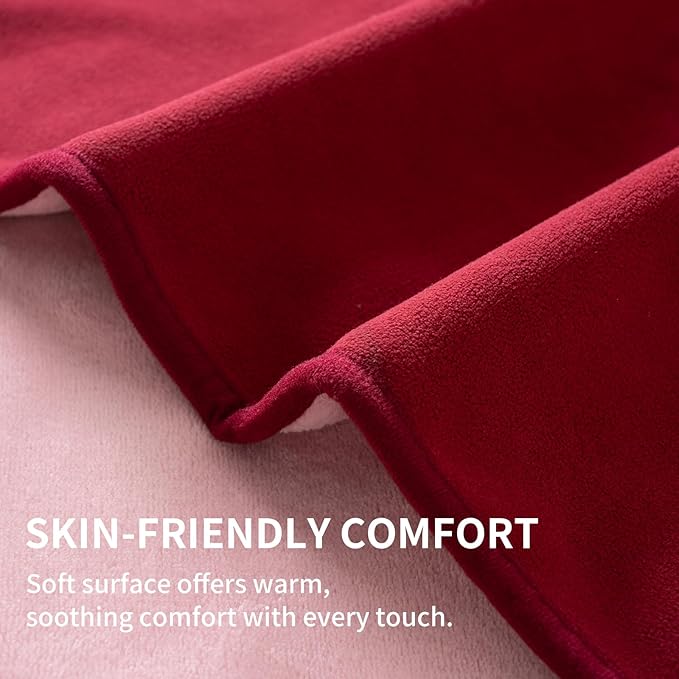 QiyI Waterproof Blanket for Bed Couch Sofa, Small Washable Reversible & Reusable Pet Dog Cat Throw Blanket, Leakproof Stain Resistant Sofa Cover, 40"x60", Burgundy/Pink