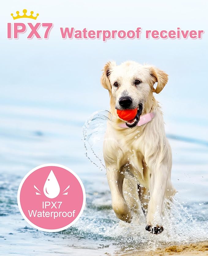 Bousnic Shock Collar for Dogs - Waterproof Rechargeable Dog Electric Training Collar with Remote for Small Medium Large Dogs with Beep, Vibration, Safe Shock Modes (8-120 Lbs)