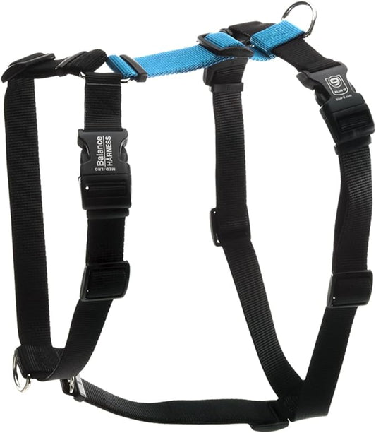 Blue-9 Buckle-Neck Balance Harness, Fully Customizable Fit No-Pull Harness, Ideal for Dog Training and Obedience, Made in The USA, Sky Blue, Small