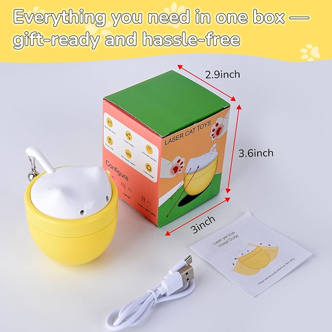 Christmas Gifts for Cats – Automatic Laser Cat Toy with Dual Beams, Quiet 35–38dB Rotation, 3 Modes – Interactive Cat Laser Toy Automatic for Indoor Adults&Kittens &Owners