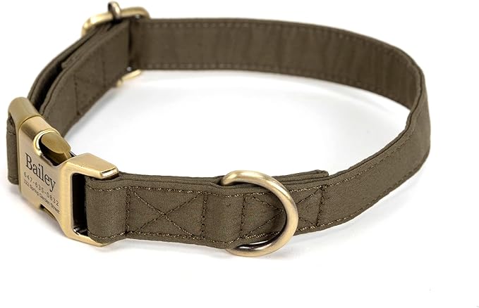 Personalized Dog Collar with Name and Phone Number Engraved,Adjustable Custom Puppy Collar,Organic Cotton Pet Collar for Small Medium Large Boy Girl Dogs