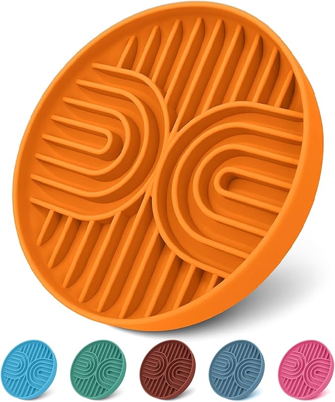 Slow Feeder Dog Bowls, Dishwasher Safe, Non-Slip Base, BPA-Free Slow Eating Dog Bowl (Terra Cotta, 1-Pack)