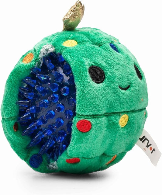 Flourish Pets 2 in 1 Christmas Multi-Layer Chew Toy for Active Dogs | Non-Toxic BPA Free Double Stitched Soft Fabric and Long-Lasting Dog Plush Toys (Christmas Tree 3.5")