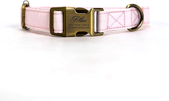 Personalized Dog Collar with Name and Phone Number Engraved,Adjustable Custom Puppy Collar,Organic Cotton Pet Collar for Small Medium Large Boy Girl Dogs