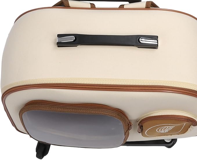 Pet Trolley Case, HardSided Carriers Pet Backpack Soft Lined Roller Bag Outdoor Dog Crate for Travel Hiking Camping Trolley Case, Large Capacity Wheeled Portable