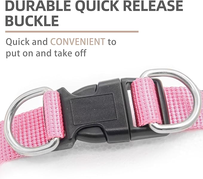 PUPTECK Soft Mesh Dog Harness and Leash Set Step-in Plaid Puppy Padded No Pull Vest Harness for XS Small Medium Sized Dogs Cats Outdoor Walking, Pink L
