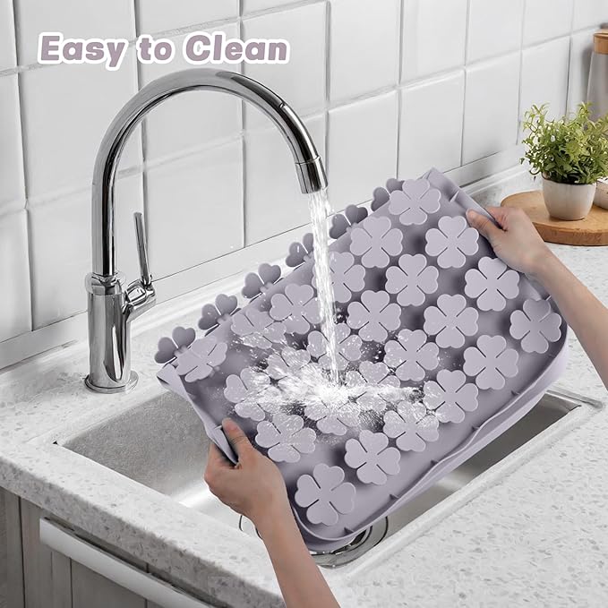 Dog Lick Mat, 23.6"x 15.7" Large Silicone Snuffle Mat with Suction Cups, Slow Feeder for Small Medium Large Dogs Slow Eating, Boredom Reducer (Grey)