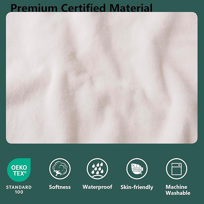 Waterproof Blanket for Couch, Leak Proof Dog Bed Blankets Reversible, Pet Throw Sofa Furniture Protector Machine Washable-52 x82,Green+Cream