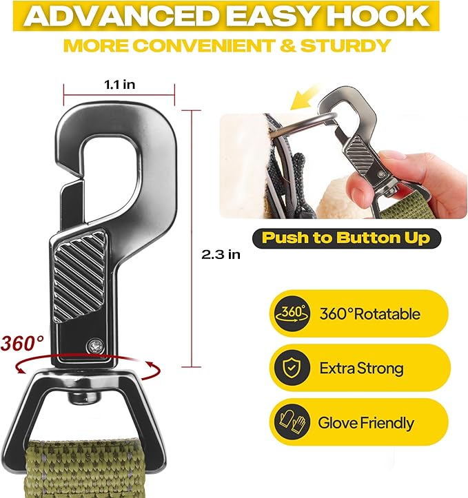 Fida 6-in-1 Hands Free Dog Leash Heavy Duty, Reflective Wasit Corssbody Dog Leash with Car Seat Clip | Adjustable for Running Hiking | Shock Absorbing Bungee, Dual Padded Detachable Handles (Green)