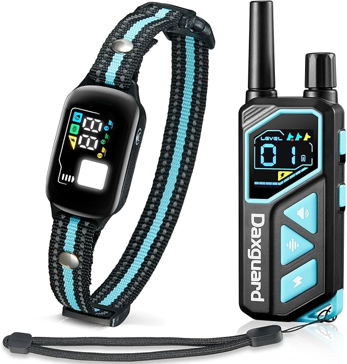 Dog Shock Collar with Remote-3300 Feet & IPX7 Waterproof Dog Training Collar -Beeper, Vibration, Safe Shock for 7-120lbs Large, Medium, Small Dogs, with Keypad Lock, Rechargeable Bark Collar