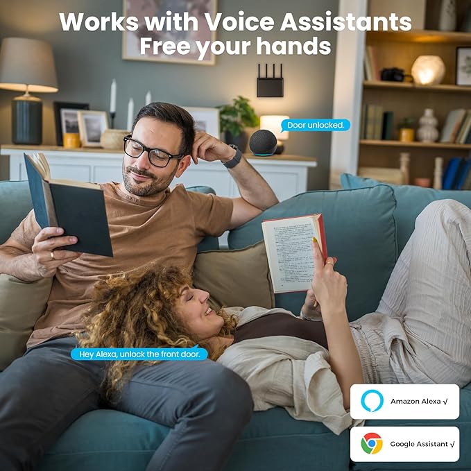 DEVO G8 Smart Lock, 6-in-1 Fingerprint Keyless Entry Door Lock with Doorbell, Built-in Wi-Fi, APP Remote, Auto-Lock, Front Door Smart Deadbolt, Easy Install, IP54 Waterproof