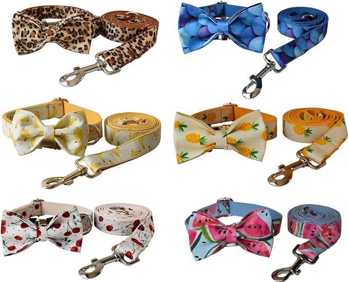 Custom Dog Collar with Metal Buckle - Pet Collars Personalized with Name and Phone Number (Fruit)