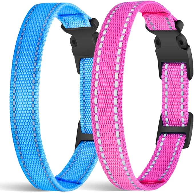 PetJoy Shock Collar Replacement Collar Strap, Reflective Dog Collars Strong, Durable & Adjustable Dog Collar- 2 Piece Set Collar for Dogs