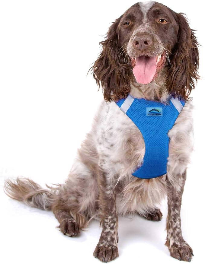 DOGGIE DESIGN American River Solid Ultra Choke-Free Dog Harness - Cobalt Blue (XX-Large)