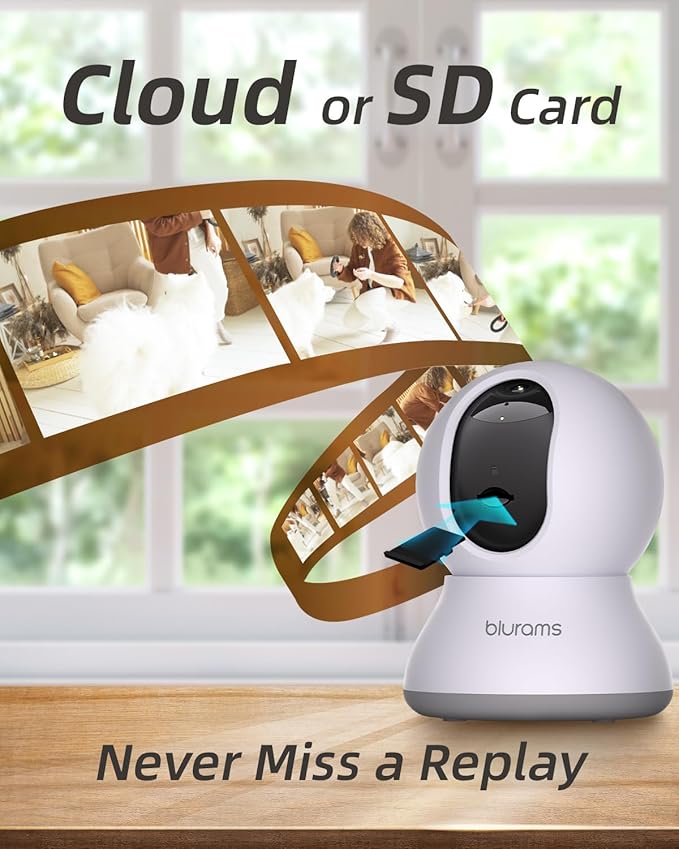 blurams Pet Camera 2K, Dog Camera with Phone App, 360° PTZ Indoor Cameras for Home Security Indoor, Color Night Vision, 2-Way Talk, Motion Detection&Tracking, Cloud&SD