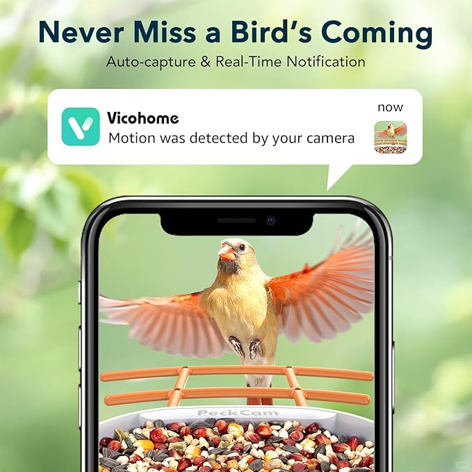 Smart Bird Feeder with Camera 2K Live Real-Time Alert AI Identify with 32G Card DIY Attachments Camera Bird Feeder Solar Powered Wireless Outdoor Birdwatching Gift for Birds Lover, Orange