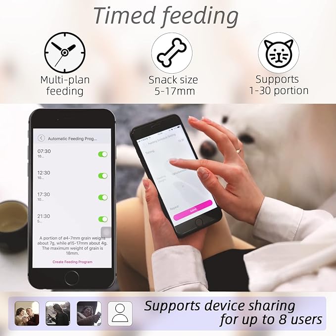 12L 5G WiFi Aautomatic Dog Feeder Large Breed & Automatic cat feeders 1080P Full HD Pet Camera Treat Dispenser Food Dispenser