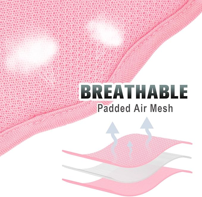 BARKBAY No Pull Dog Harness Large Reflective Dog Harness with Front Clip and Easy Control Handle for Walking Training Running with ID tag Pocket(Baby Pink,L)