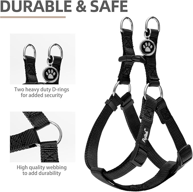 PUPTECK No Pull Dog Harness Soft Adjustable Basic Step in Puppy Vest Outdoor Walking with ID Tag X-Small