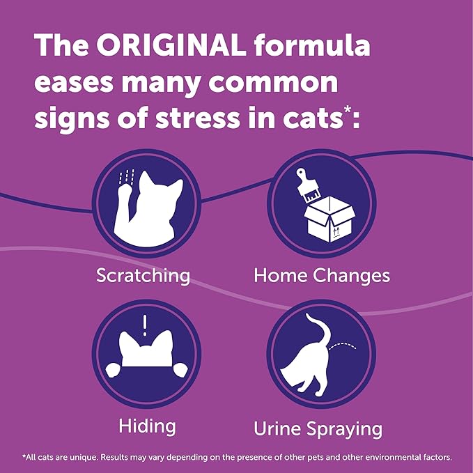 FELIWAY® Classic 6 x 30 Day Cat Calming Refills for Pheromone Diffuser, 6 x 48ml Value Pack - Helps Reduce Common Signs of Stress in Cats & Kittens, Enhanced Calming