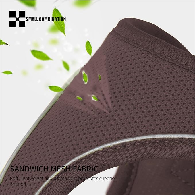 Adjustable Dog Harness with Leash, Reflective Mesh, No-Pull Design，Matching Lead Rope (Brown, XXS)