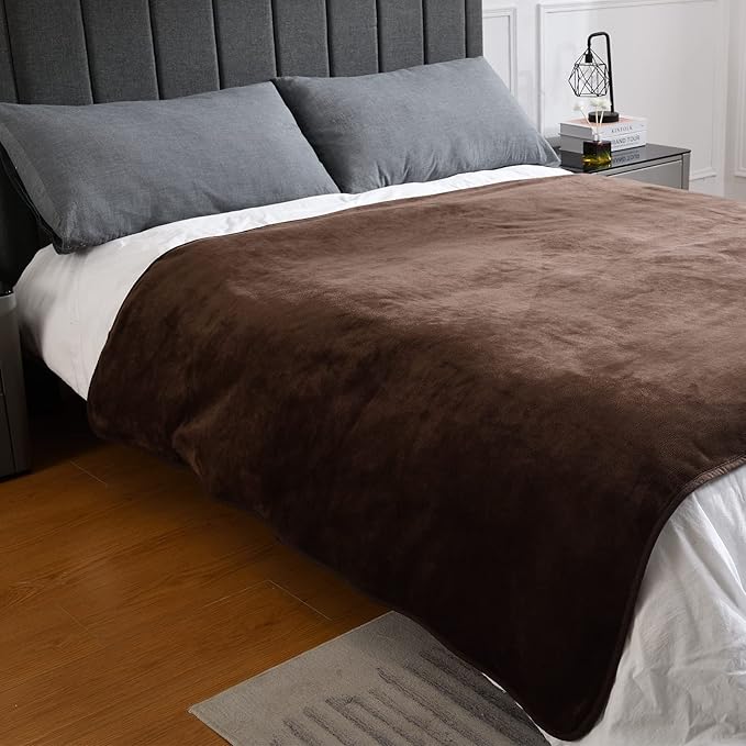 Waterproof Blanket for Bed Couch Sofa, Soft Liquid Pee Proof Pet Blanket for Dog Puppy Cat, Reversible Sherpa Fleece Furniture Protector (Brown, 60x80 inches)