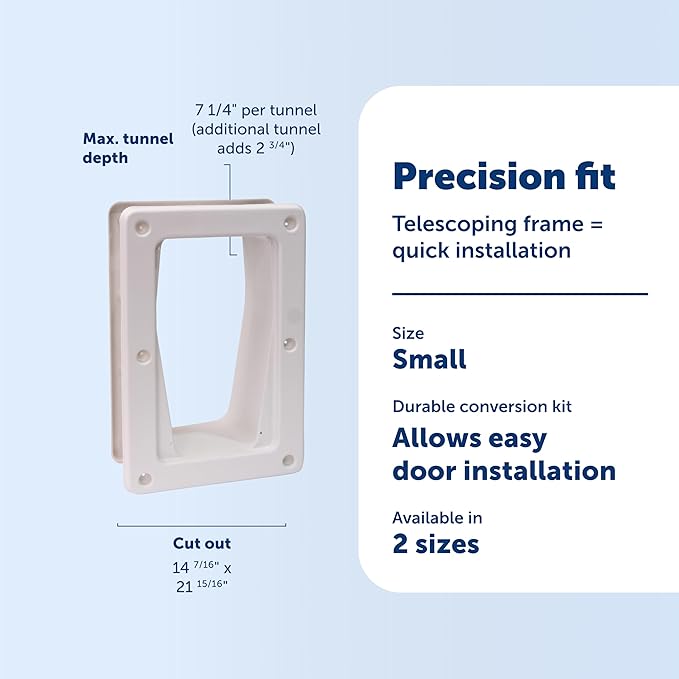 PetSafe Electronic Pet Door Wall Conversion Kit - Easy Installation - Telescoping Installation - Adjustable Entry Frame - Durable Wall Door Passage Kit