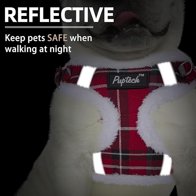 PUPTECK Dog Harness and Leash Set Medium Sized, Step in No Pull Adjustable Puppy Cat Harness Reflective Pet Vest