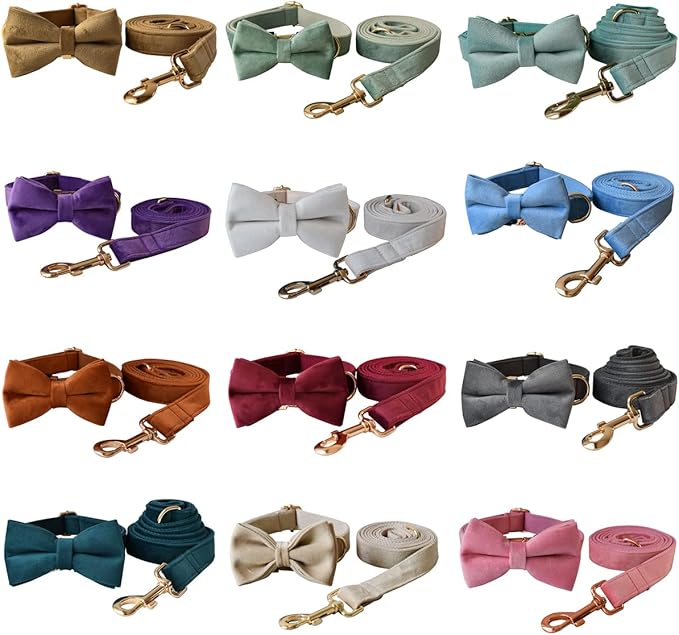 Custom Dog Collar with Metal Buckle - Pet Collars Personalized with Name and Phone Number (Velvet Style1)