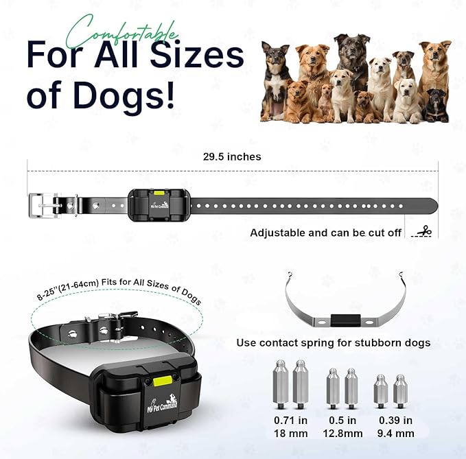 My Pet Command Long Range Dog Training Collar with Remote 1 Mile/5280 Ft Safe Shock, Vibrate, Tone, Flashing Beacon Lights, Rechargeable Waterproof Remote device, add up to 2 Collars. Xtra Collar only