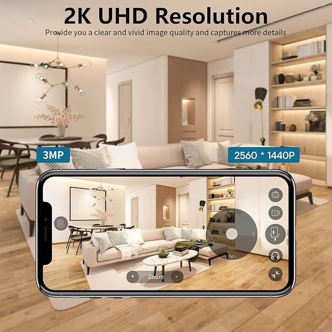 VSTARCAM Security Camera, 2K UHD, Built-in Battery, Low-Light Full-Color Night Vision, Motion Detection, Siren, 2-Way Audio, Remote Viewing, Cloud & SD Card Storage (up to 256GB)