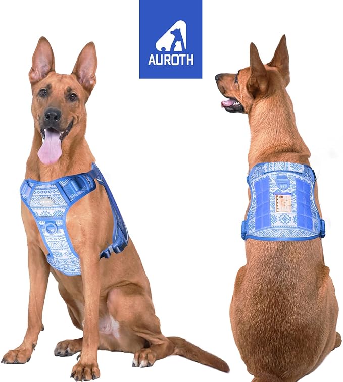 AUROTH Tactical Dog Harness for Large Dogs No Pull Adjustable Pet Harness Reflective K16 Working Training Easy Control Pet Vest Military Service Dog Harnesses