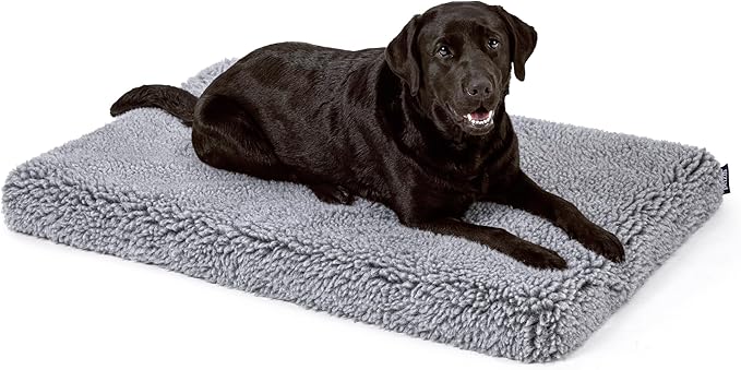 Stoutwool 4" Indestructible Dog Bed - Orthopedic Chew Proof Dog Crate Pad - Fluffy Kennel Mat for Aggressive Chewers - Ideal for Large Breeds & Fits 42-Inch Crate - 41"x27", Charcoal