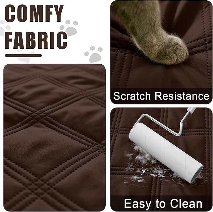 Smiry Waterproof Dog Bed Cover Blanket 30x70, Soft Reversible Pet Blanket, Washable Leakproof Cats Dogs Couch Cover for Sofa, Couch, Furniture, Lattice, Chocolate/Chocolate