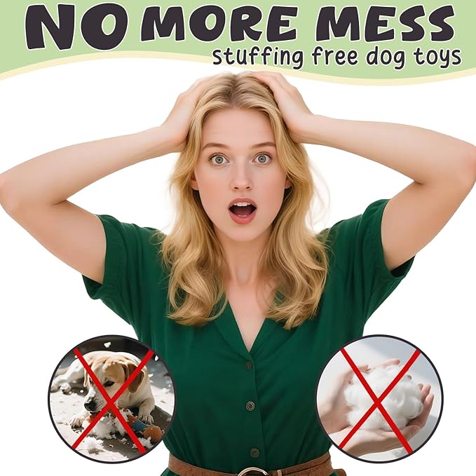 Squeaky No Stuffing Dog Toys, 3 Pack Rope Toys for Teething, Crinkle Plush Toys to Keep Them Busy, Durable Interative Dog Toys for Small Medium Large Breed.(Crocodile, Dog, Paguma Larvata)