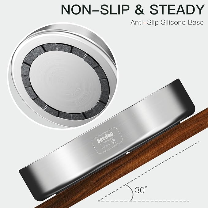 Slow Feeder Dog Bowl-2Cups for Medium Breeds, Double-Layer Stainless Steel, Heavy-Duty with Non-Slip Rubber Base, Puzzle Maze Bowl to Slow Down Eating [2Pack]