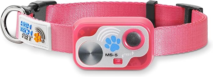 MS-5 Designer Series, Premium Performance Automatic Pet Door Collar by High Tech Pet Brand - Class A Battery Included - Stylish Design - Waterproof - Rugged - USA Support (Pink)