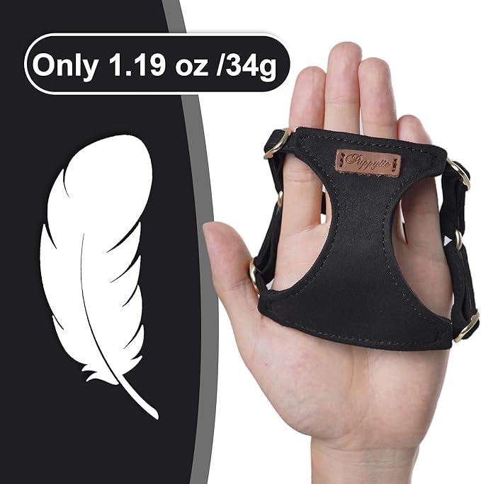 Puppytie No Pull xs Dog Harness with Multifunction Dog Leash,Soft Adjustable No Choke Escape Proof Pet Harness Vest,Black,XS