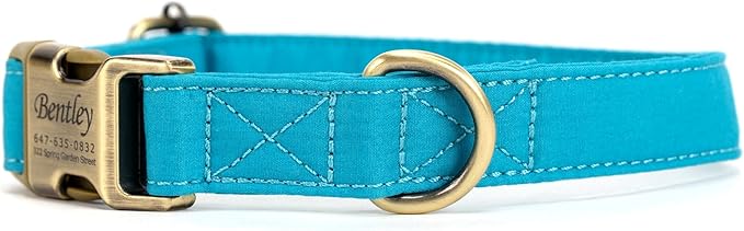 Personalized Dog Collar with Name and Phone Number Engraved,Adjustable Custom Puppy Collar,Organic Cotton Pet Collar for Small Medium Large Boy Girl Dogs