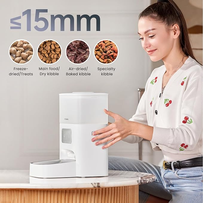 PET MARVEL Automatic Pet Feeder, 4.4L Large Capacity (30-Day Meals) with Quadruple Seal for 30-Day Freshness - APP/WiFi Control, Anti-Jamming Design, Detachable, Dual Power Backup, M3
