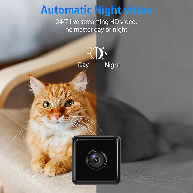 Hidden Camera,1080P WiFi Spy Camera - with Night Vision & Motion Detection, Wireless Indoor Security Camera for Pet/Baby/Nanny, App Live Feed, Smallest Smart for Home Monitoring