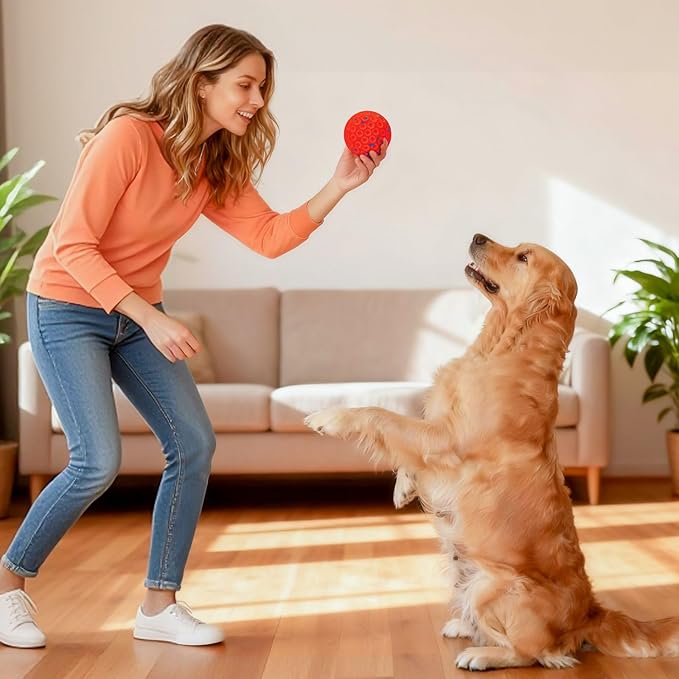 Smart Interactive Dog Toys for Aggressive Chewers, Self-Moving Chew Proof Dog Ball with Automatic Vibrating, IP54 Waterproof & E-TPU Material - Boredom & Training for Medium/Large Dogs