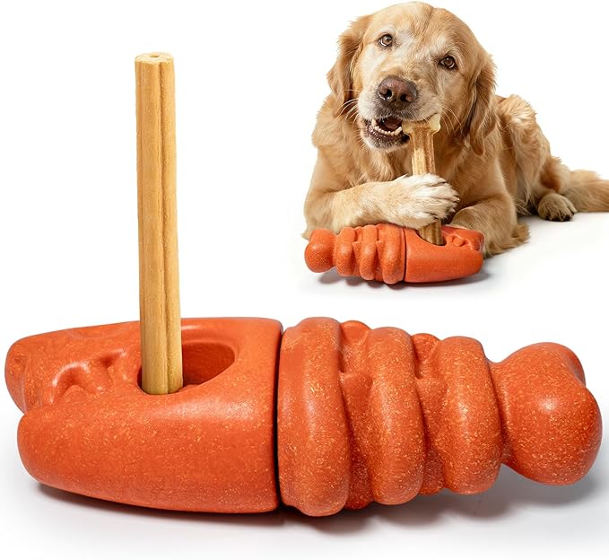 Bully Stick Holder for Dogs,Interactive Dog Toy to Keep Them Busy,Indestructible Dog Chew Toys,Dog Toys for Teeth Cleaning,Interactive Toys Puzzle for Indoor Outdoor Play