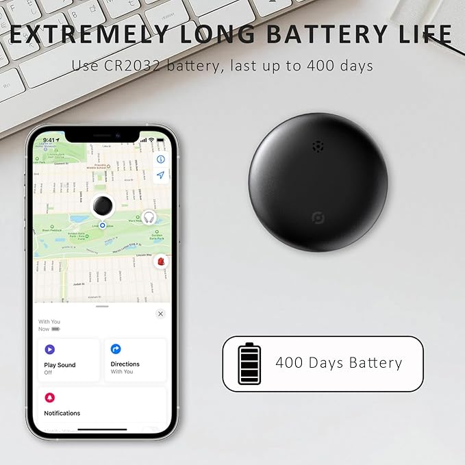 Air Tracker Tag Work with Apple Find My (iOS Only), No Monthly Fee Pet Tracker for Dogs & Cats - Location & Anti-Lost, Bluetooth Smart Dog Tracker Tag Item Finders
