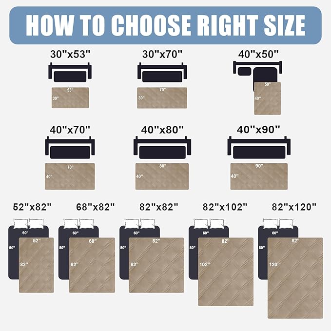 Smiry Waterproof Dog Bed Cover Blanket 30x53, Soft Reversible Pet Blanket, Washable Leakproof Cats Dogs Couch Cover for Sofa, Couch, Furniture, Lattice, Taupe/Taupe