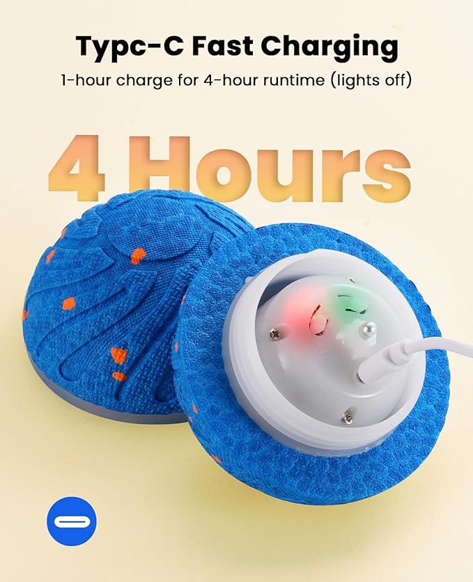 Smart Interactive Dog Balls, Automatic Moving Ball for Medium and Large Dogs, ETPU New Material, Motion Activated Rolling & Rotating Bouncy Toy for Dog Enrichment & Stimulation