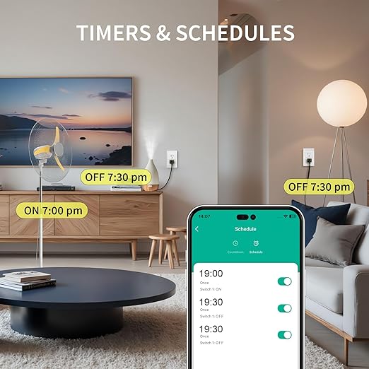 Minoston Matter Smart Plug, Compatible with Alexa, Google Home, Apple Home, SmartThings, Siri, Smart Outlet 15A Max, APP Remote Control, 2.4G Wi-Fi Only, Protect Privacy, 2 Pack