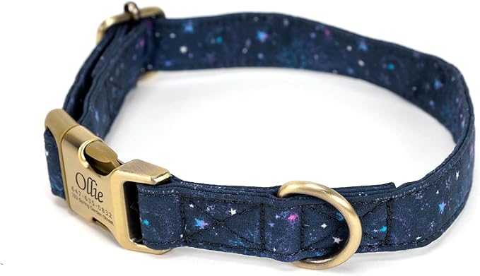 Personalized Dog Collar with Name and Phone Number Engraved,Adjustable Custom Puppy Collar,Organic Cotton Pet Collar for Small Medium Large Boy Girl Dogs