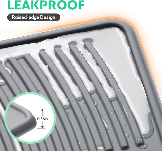 Cat Litter Box Mat,40" x 28" Extra Large Silicone Waterproof Litter Trapping Mat for Scatter Control Soft on Kitty Paws Non-Slip Easy to Clean